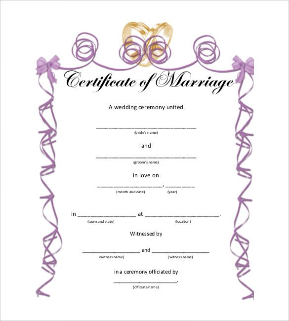 10 Marriage Certificate Templates