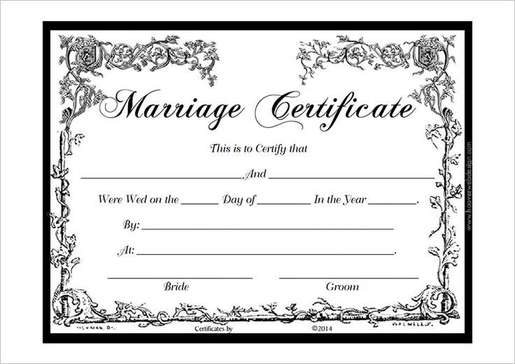 Marriage Certificate Template PDF