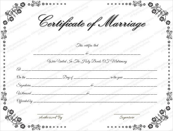 Wedding Certificate Template 22 Free PSD AI Vector