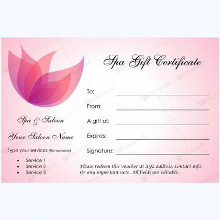Gift Certificate 02 Word Layouts