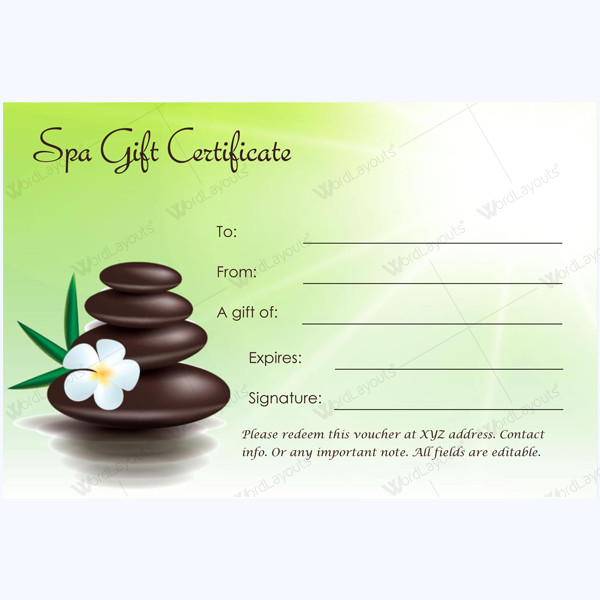 This spa t certificate template is designed in