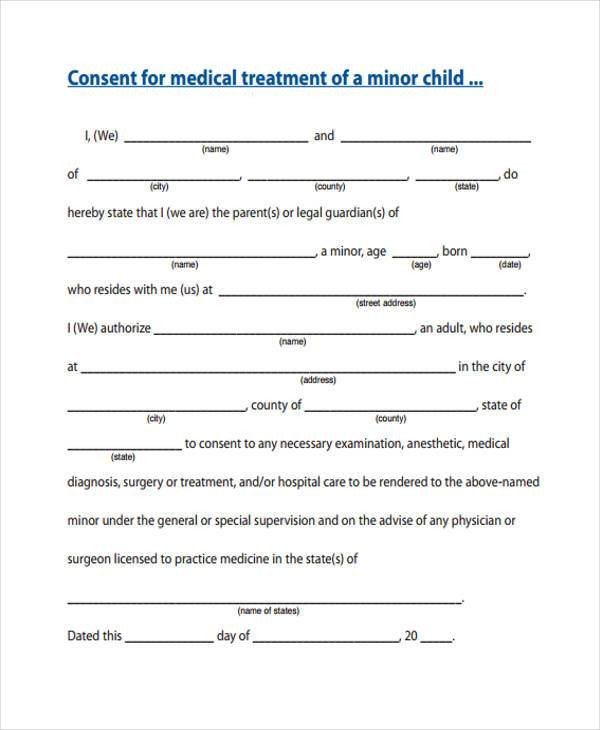 Free Consent Form Samples