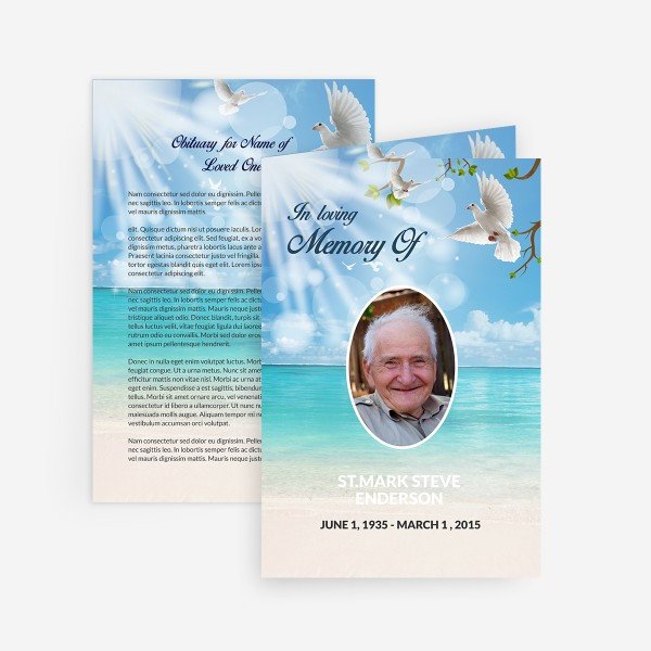 Dove Funeral Card Funeral Pamphlets