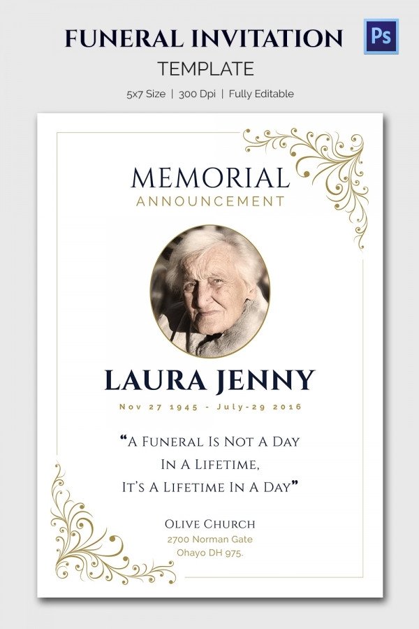 Funeral Invitation Template – 12 Free PSD Vector EPS AI