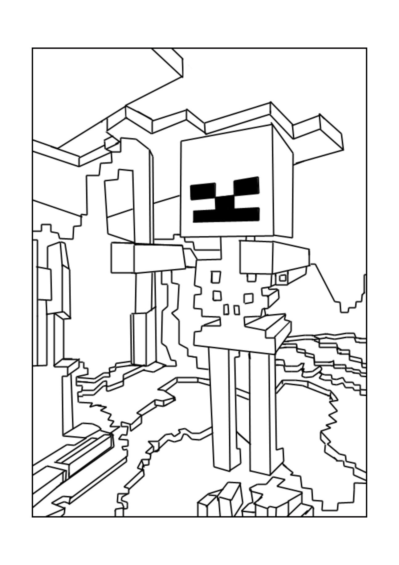 A Minecraft Skeleton coloring page