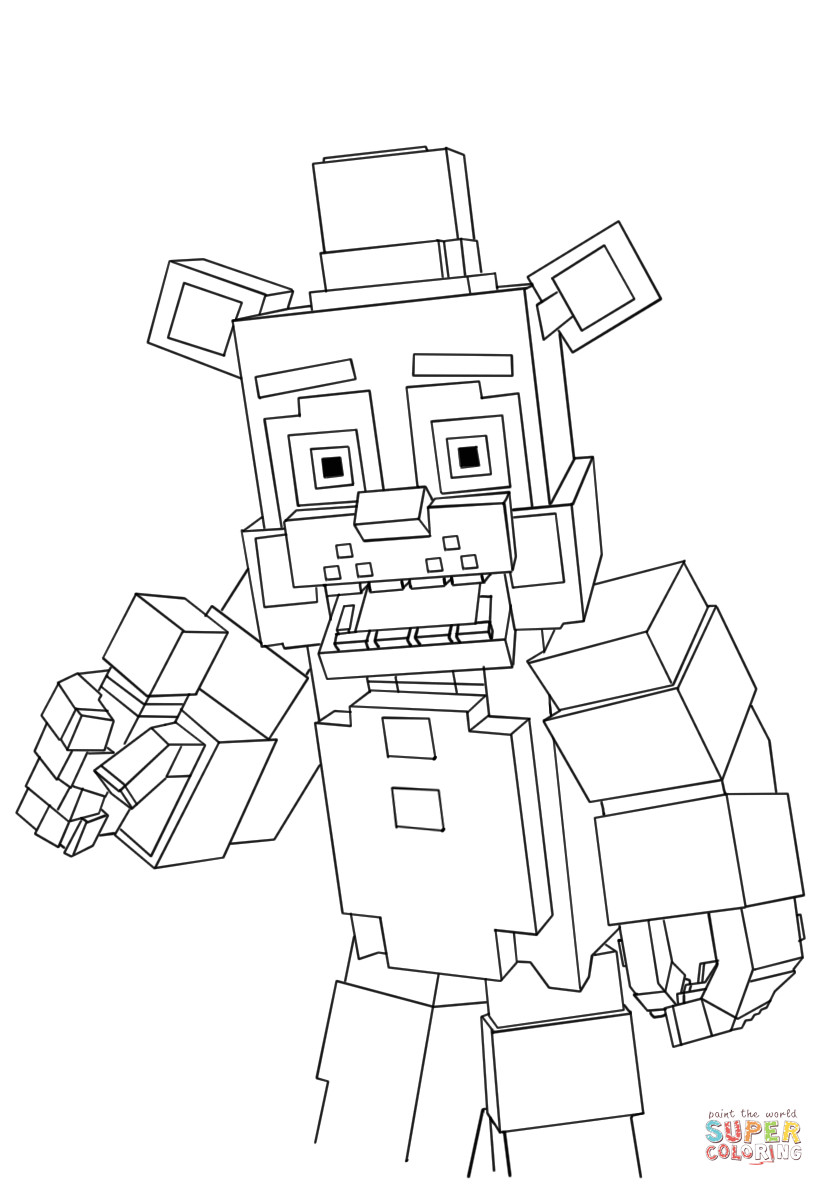 Minecraft Freddy coloring page