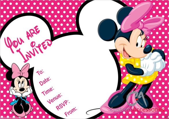 33 Minnie Mouse Birthday Invitation Templates – PSD Word