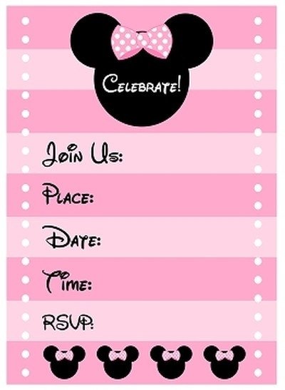 Minnie Mouse Invitations line Cobypic