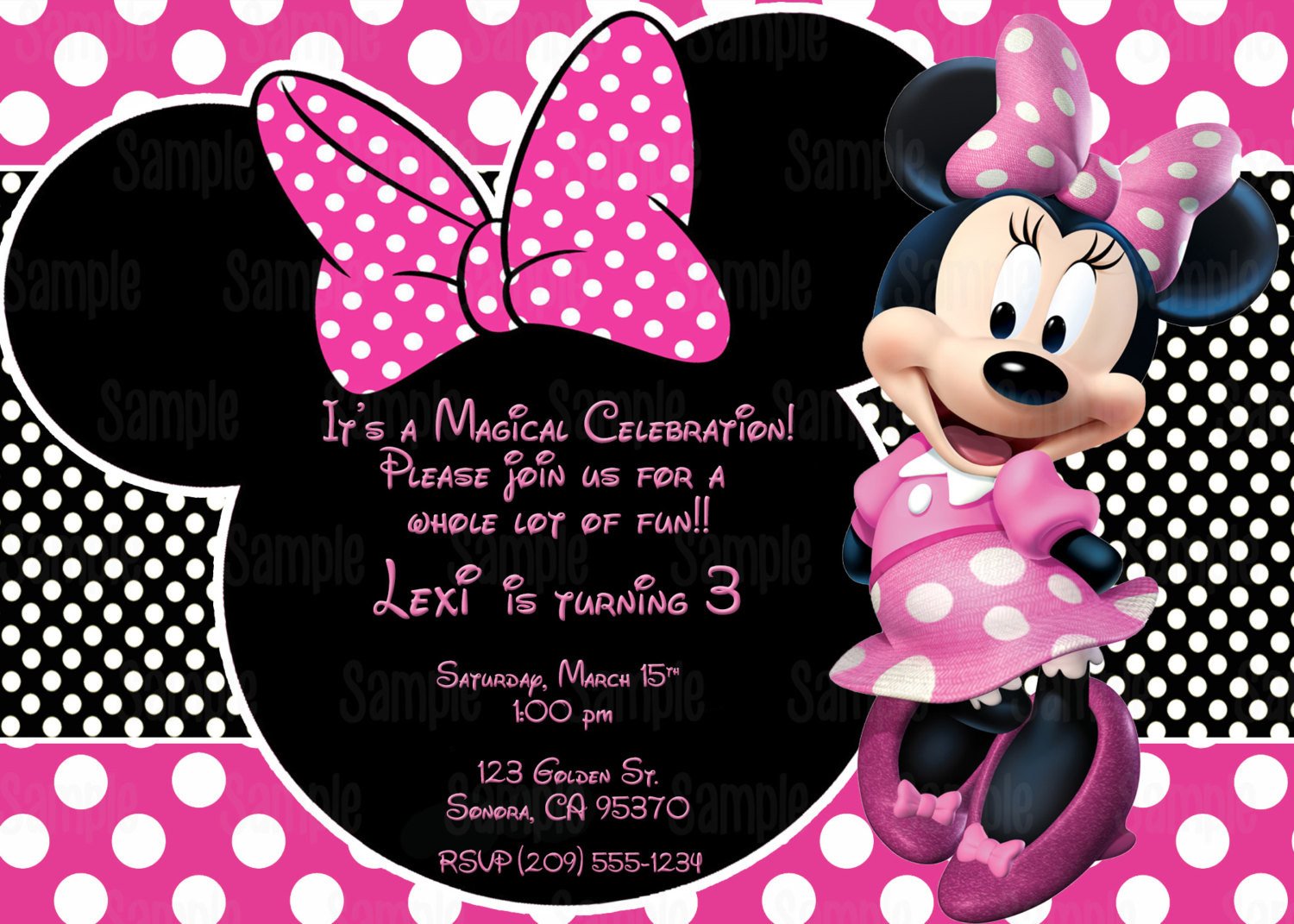 Printable Minnie Mouse Invitation plus FREE blank matching
