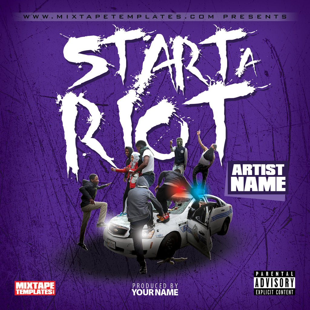 Start A Riot Mixtape Cover Template by