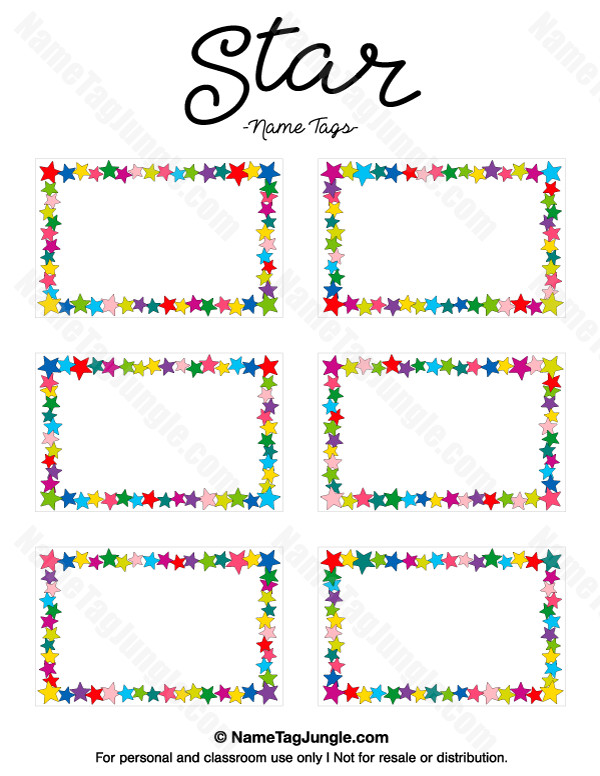 Free printable star name tags The template can also be