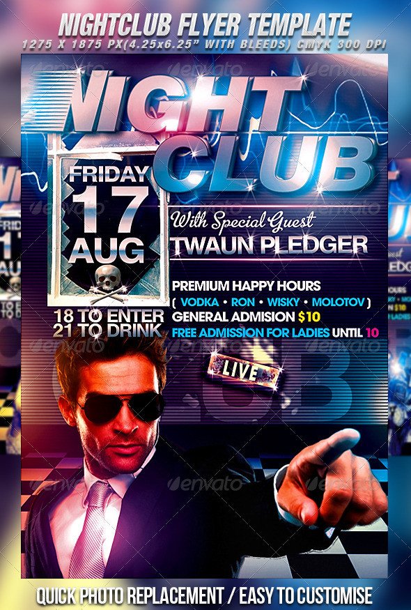 Nightclub Flyer Template by Mexelina