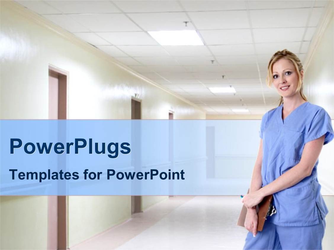 PowerPoint Template a nurse standing in a hospital