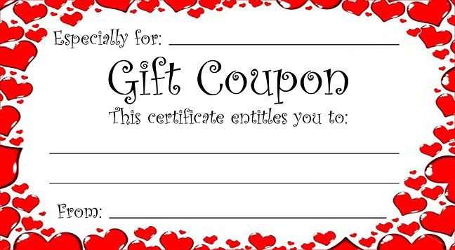 Heart theme t coupon for Valentine s Day or any time