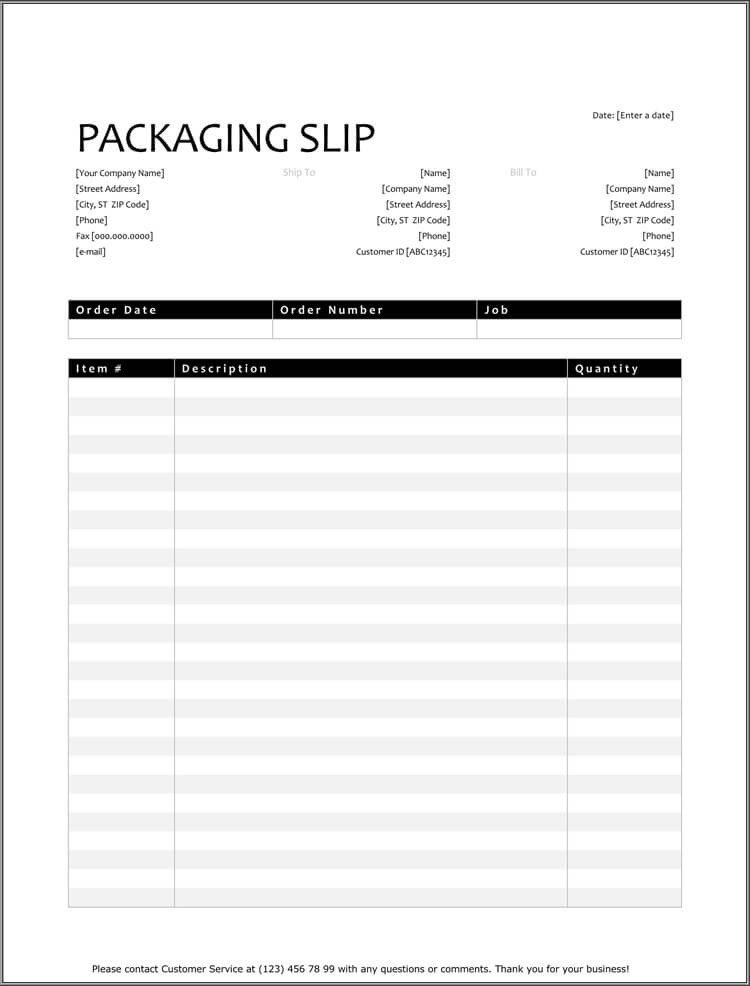 25 Free Shipping & Packing Slip Templates for Word & Excel