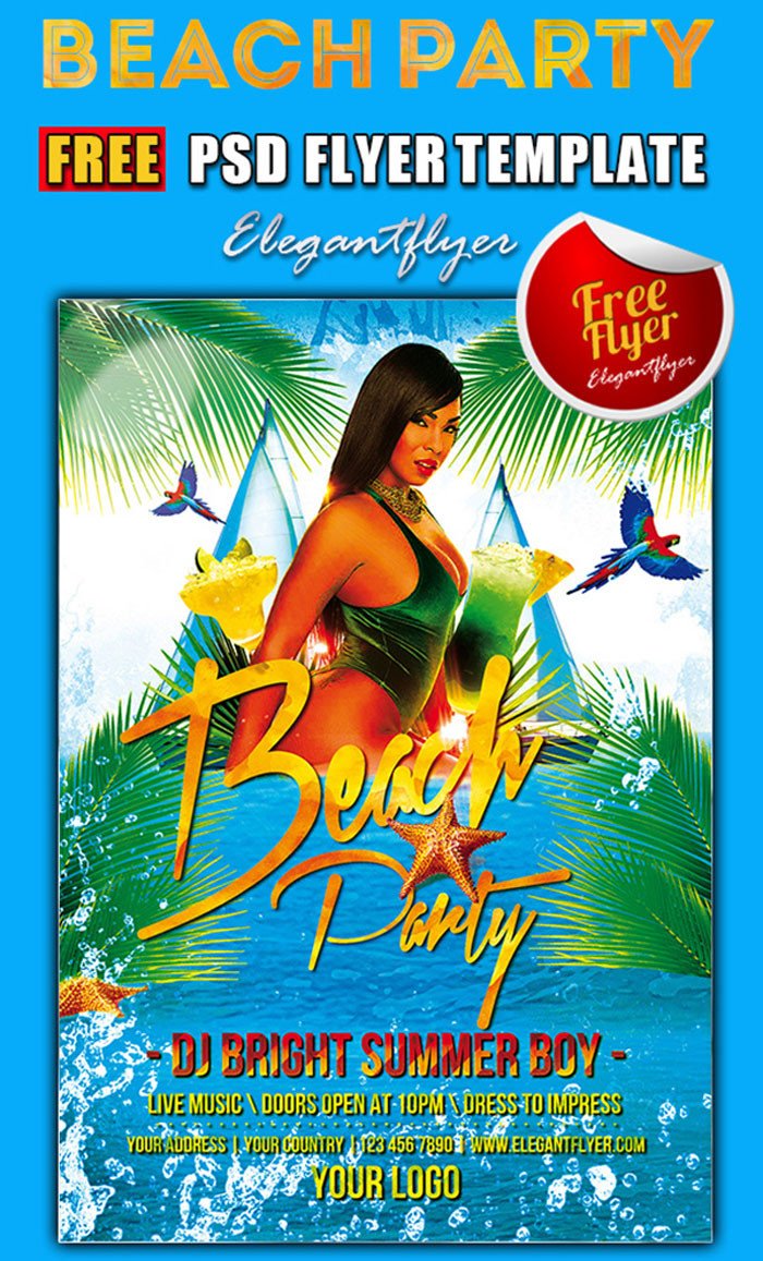 15 Free Beach Party Flyer PSD Templates DesignYep