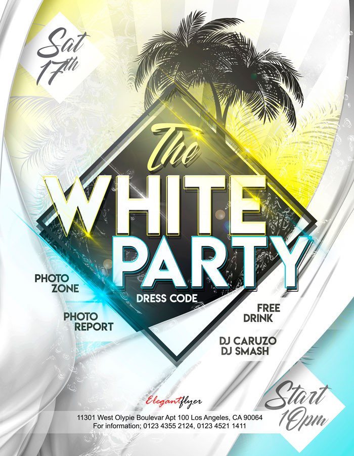 White Party – Free Flyer PSD Template – by ElegantFlyer