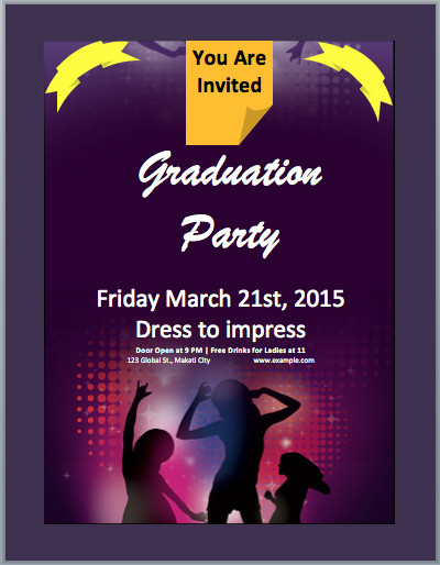 Graduation Party Invitation Flyer Template – Microsoft