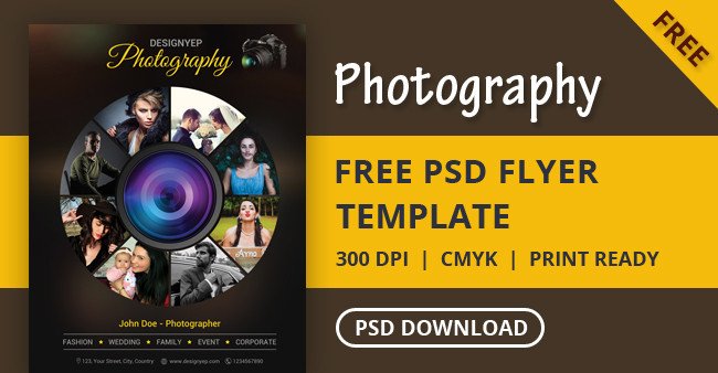 Free graphy Flyer PSD Template DesignYep
