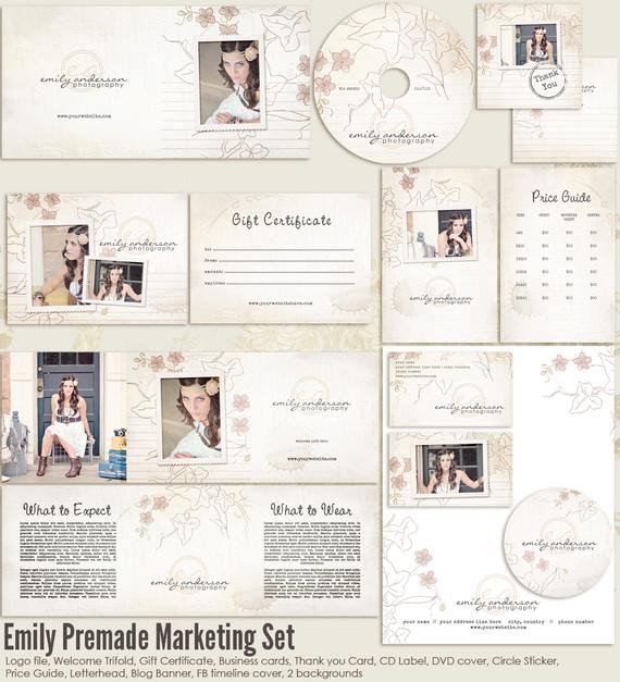 Emily Premade graphy Marketing Set Templates