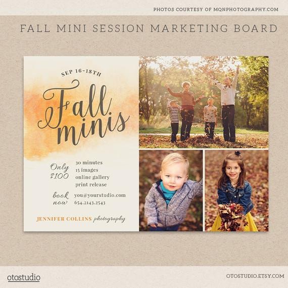 Fall Mini Session Template graphy Marketing board