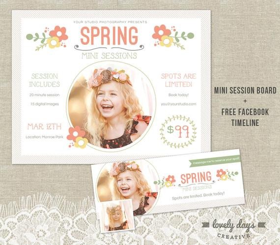 Spring Mini Session Template Marketing Board by