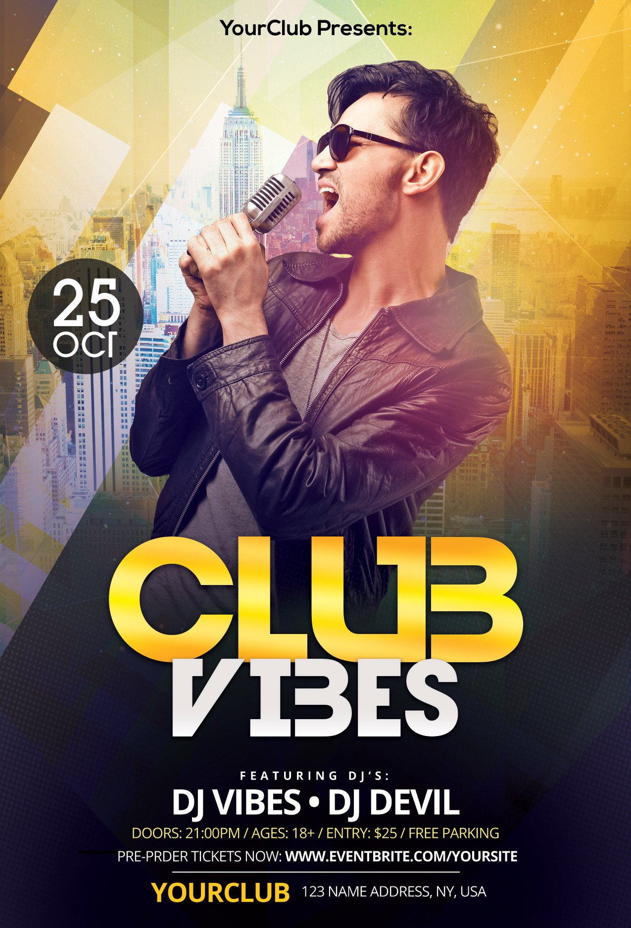 Club Vibes Download Free PSD shop Flyer Template