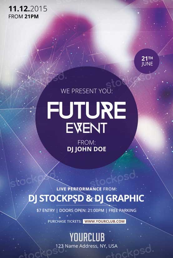 Download Future Event Free PSD Flyer Template for shop