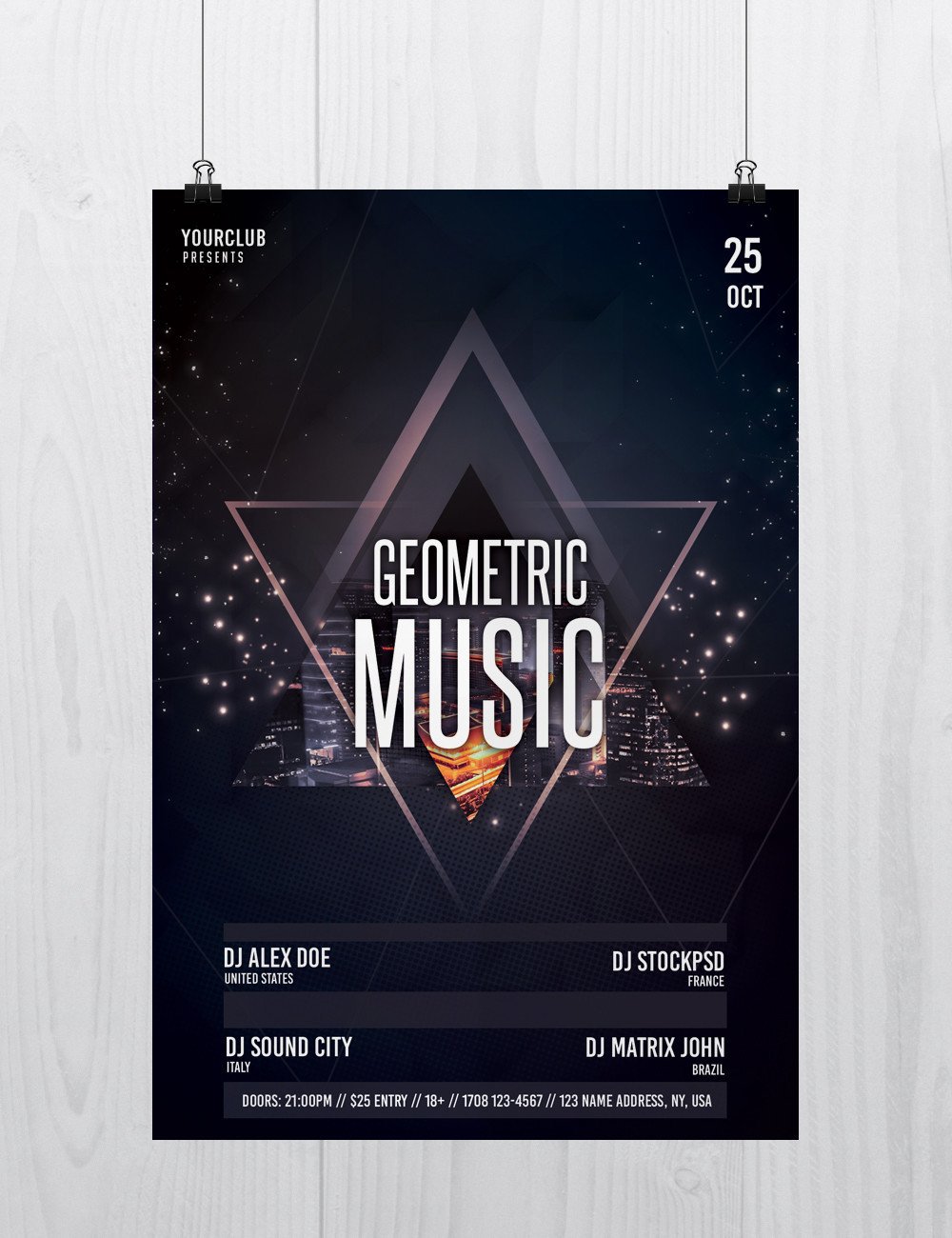 Geometric Music Free PSD Flyer Template Free PSD Flyer