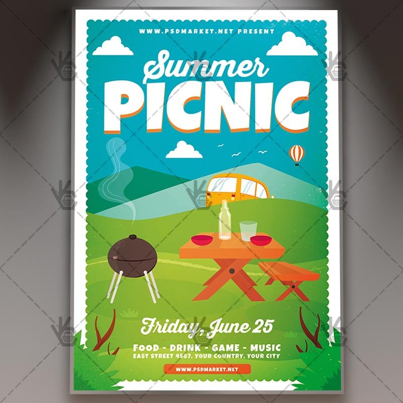 Download Summer Picnic Flyer PSD Template
