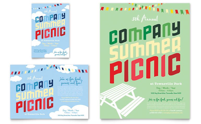 pany Summer Picnic Flyer & Ad Template Word & Publisher