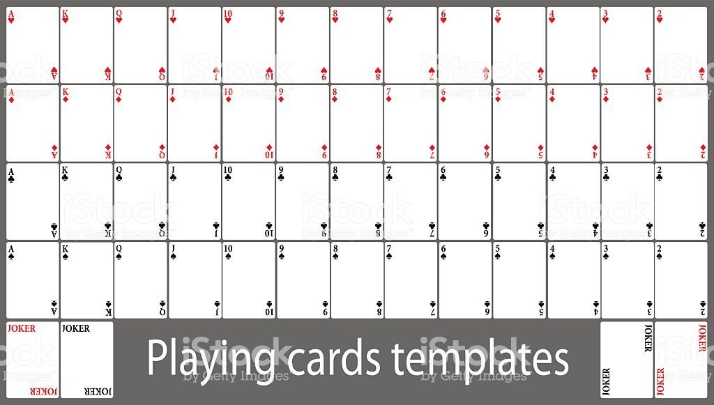 Playing Cards Template Set stock vector art