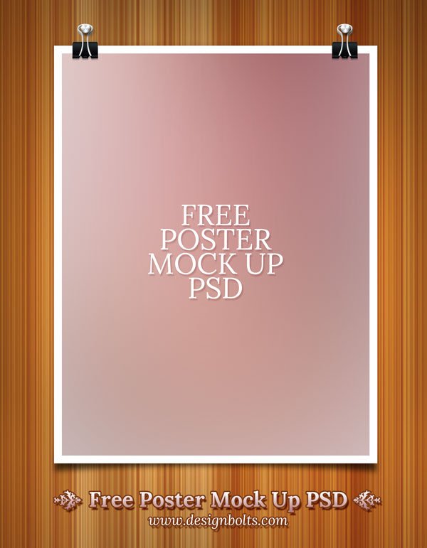 Free Poster Mock Up PSD Template – Designbolts
