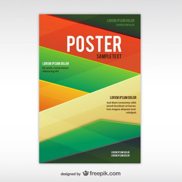 Geometric abstract poster template free vectors