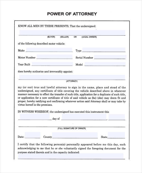 24 Printable Power of Attorney Forms