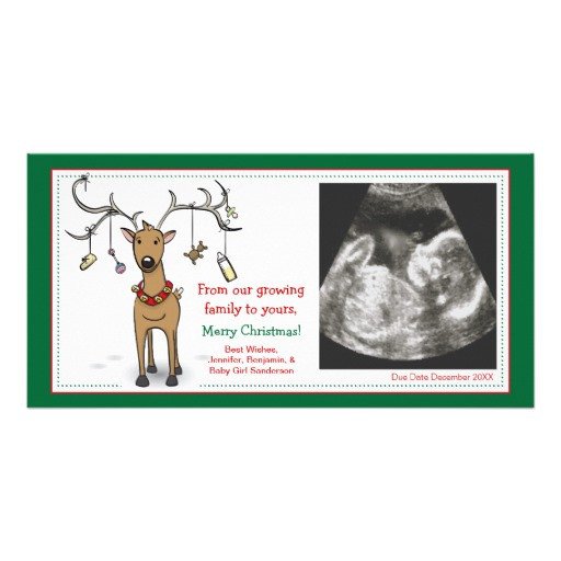 Christmas Card Pregnancy Announcement Reindeer Card