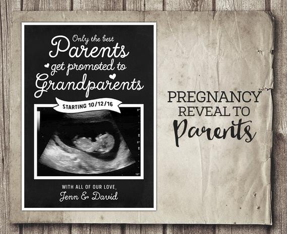 Pregnancy Reveal to Parents Printable Pregnancy Announcement