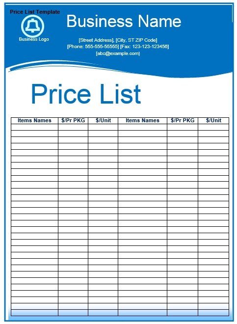 10 Free Sample Wholesale Price List Templates Printable