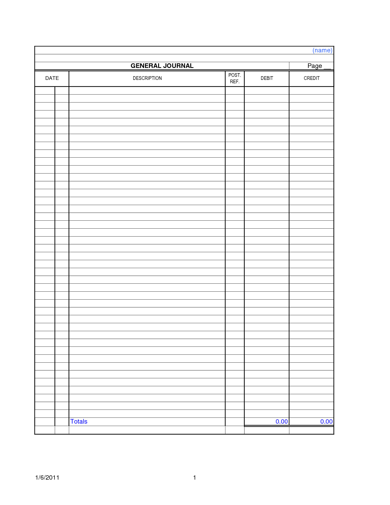 9 Best of Printable Accounting Journal Templates