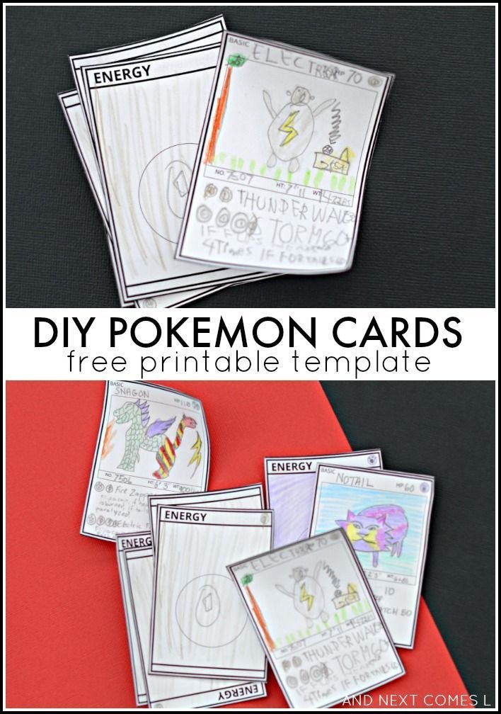 DIY Pokemon Cards Free Printable Template