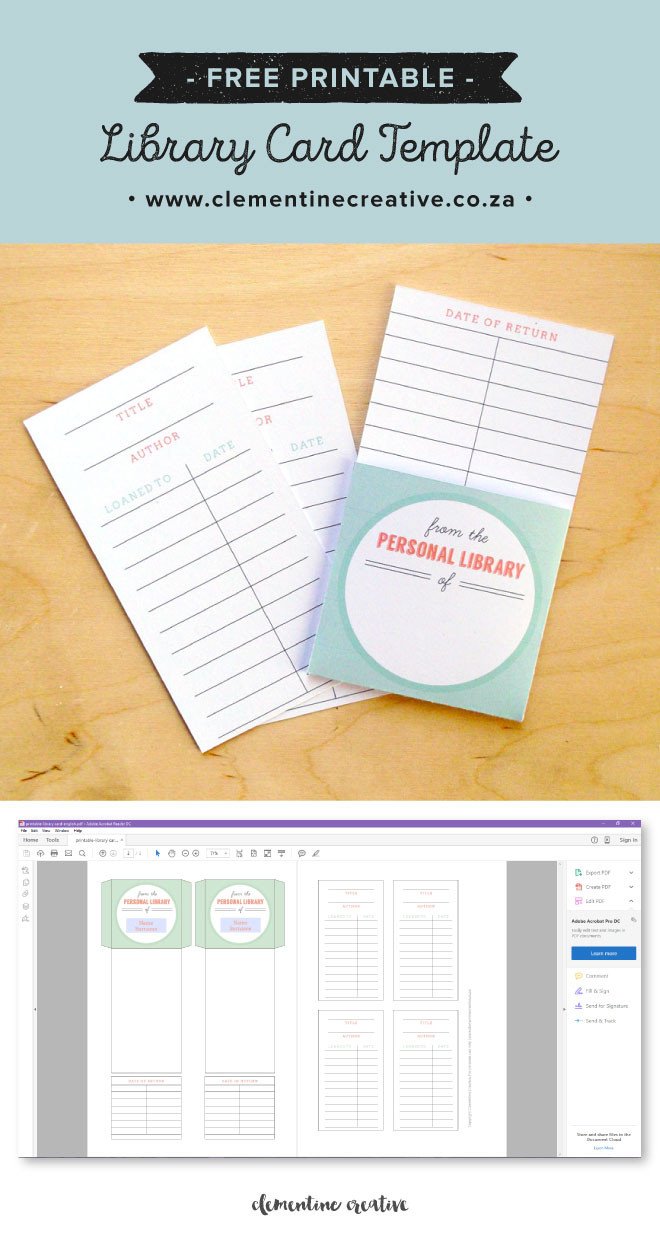 Free Printable Library Cards