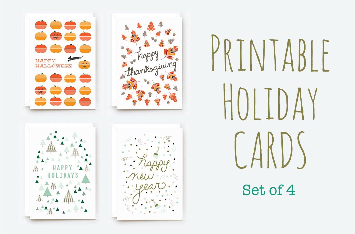 Printable Winter Holiday Cards Card Templates Creative