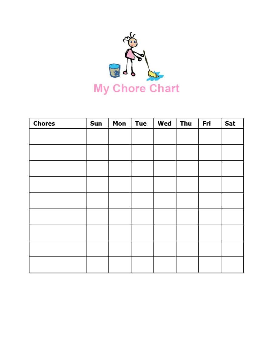 43 FREE Chore Chart Templates for Kids Template Lab