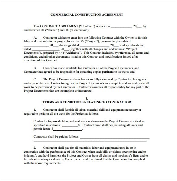 Construction Contract 9 Download Documents in PDF