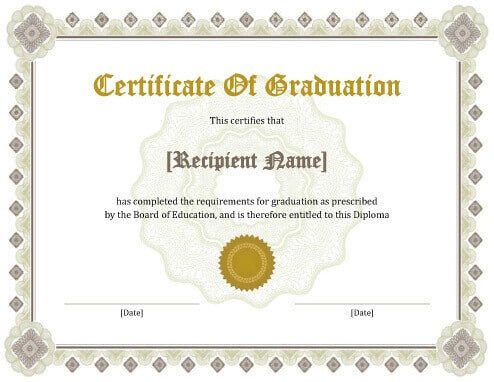 Bachelor Degree Certificate Template