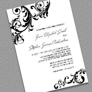 Elegant Wedding Invitation with Swirls Borders diy free