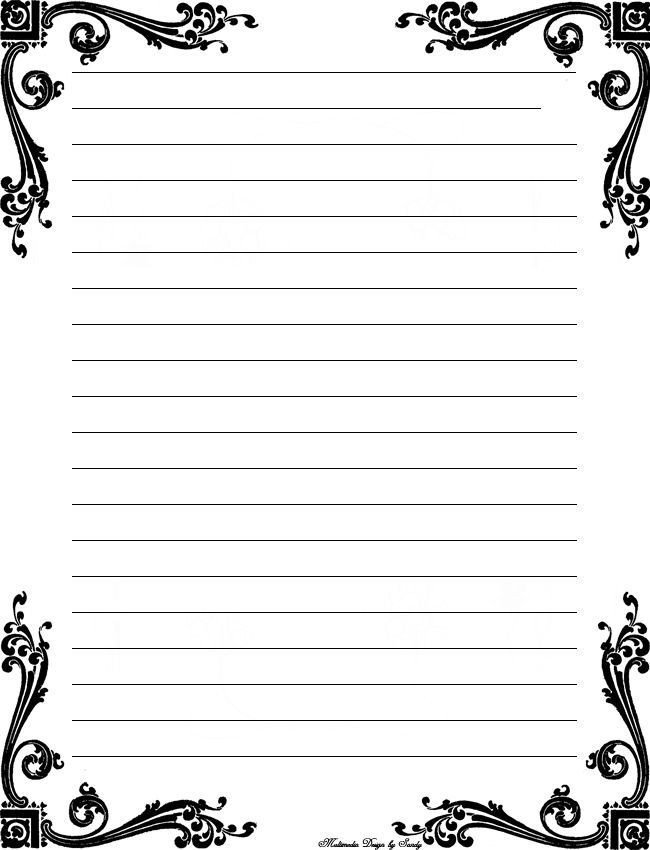 Free Printable Stationery Templates Deco corner lined