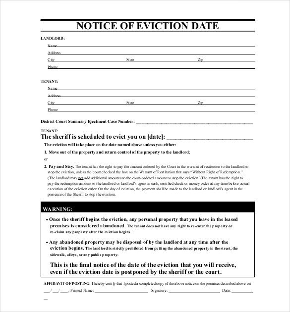 38 Eviction Notice Templates PDF Google Docs MS Word