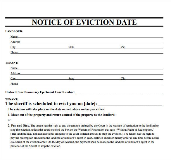 43 Eviction Notice Templates PDF DOC Apple Pages