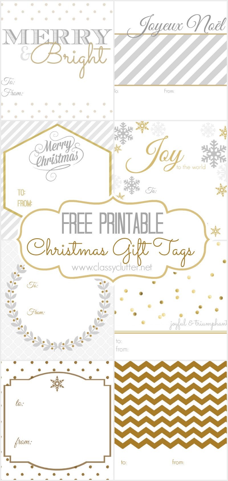 FREE Christmas Gift Tags 8 printable designs Classy